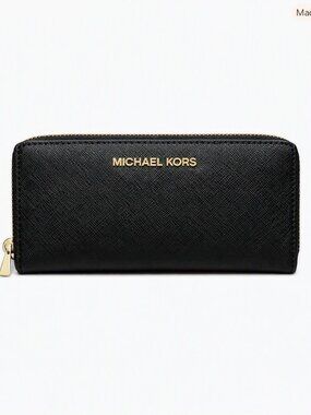 Michael Kors Jet Set Travel Black Saffiano Leather Wallet | Fall Luxe Essential